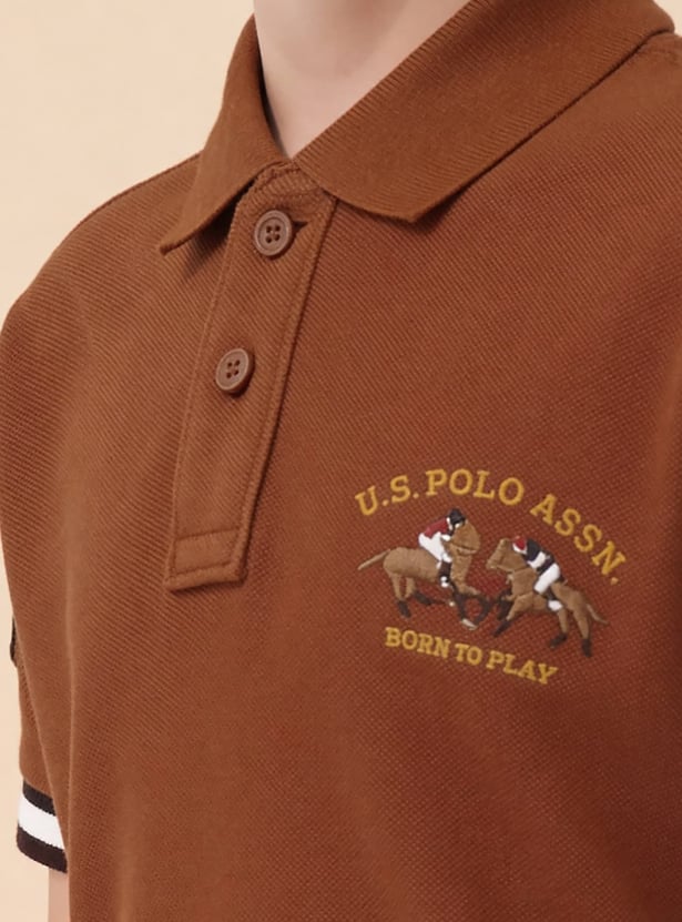 US POLO ASSN KIDS Boys Embroidered Polo T-shirt