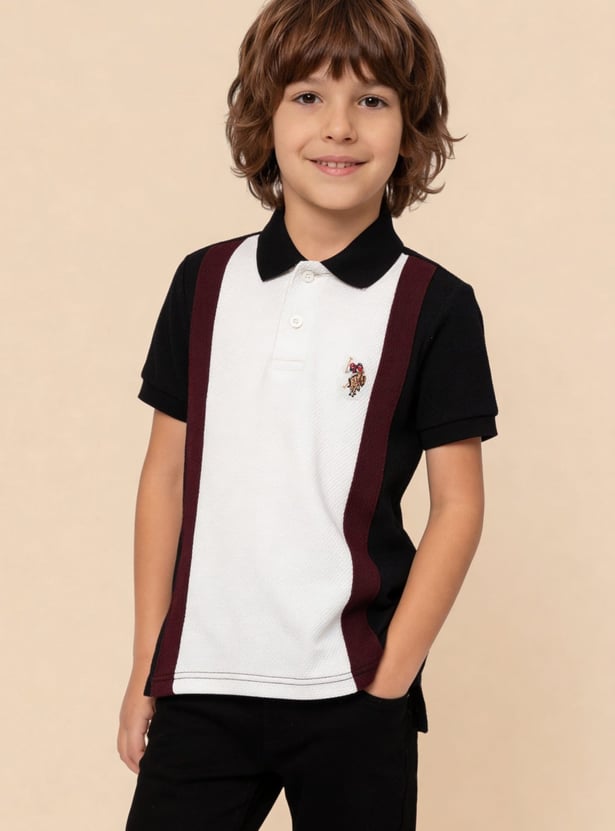 US POLO ASSN KIDS Boys Colourblock Polo T-shirt