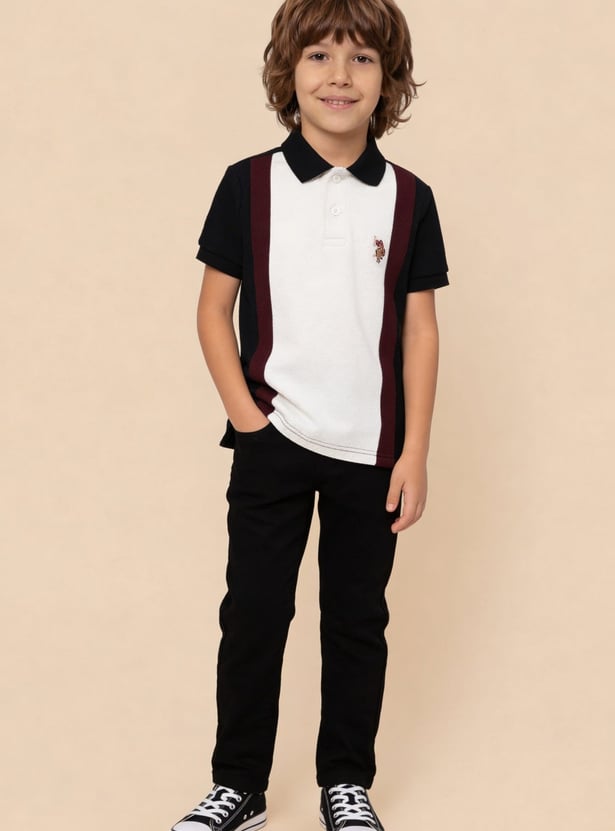 US POLO ASSN KIDS Boys Colourblock Polo T-shirt