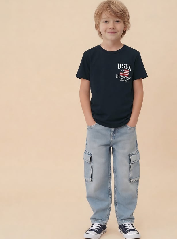 US POLO ASSN KIDS Boys Brand Embroidered T-Shirt