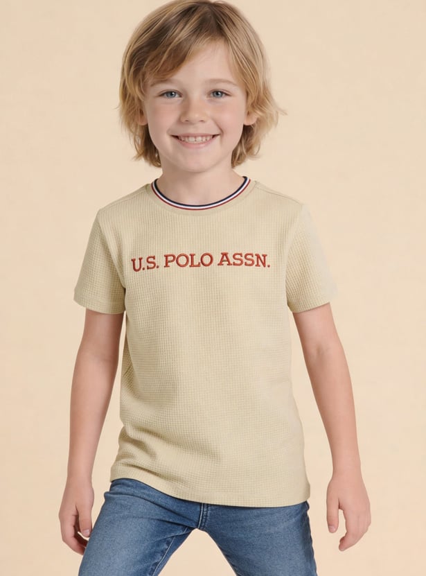 US POLO ASSN Kids Boys Textured T-shirt