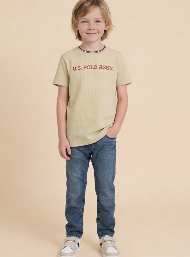US POLO ASSN Kids Boys Textured T-shirt