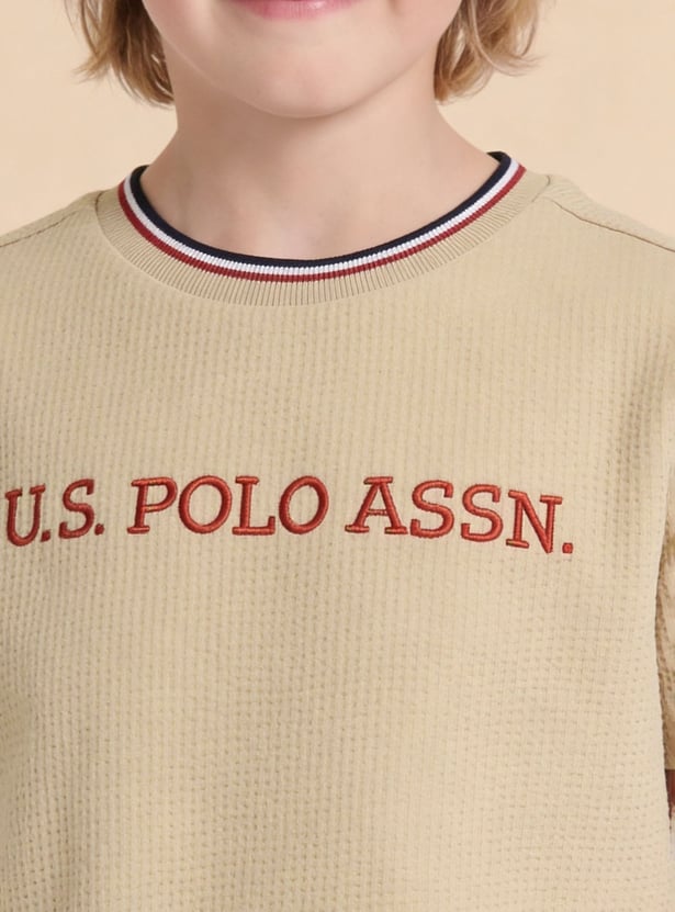 US POLO ASSN Kids Boys Textured T-shirt