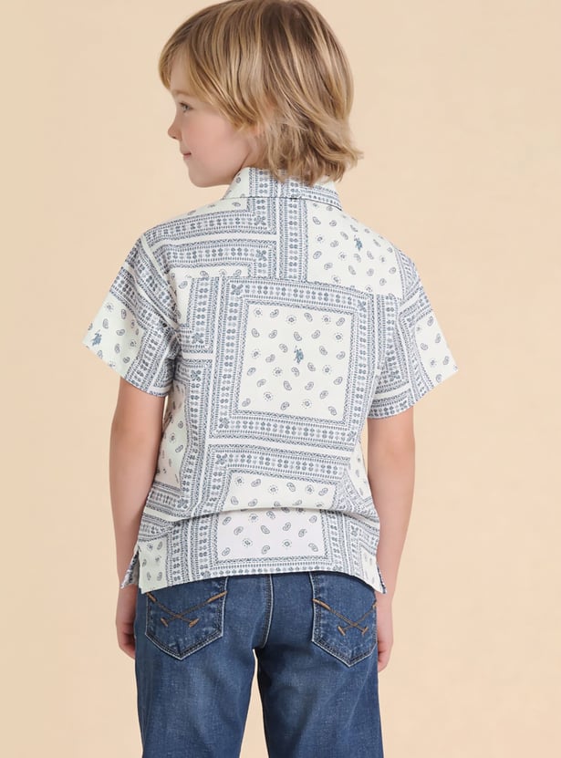 US POLO ASSN KIDS Printed Half Sleeves Shirt