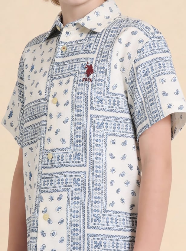 US POLO ASSN KIDS Printed Half Sleeves Shirt