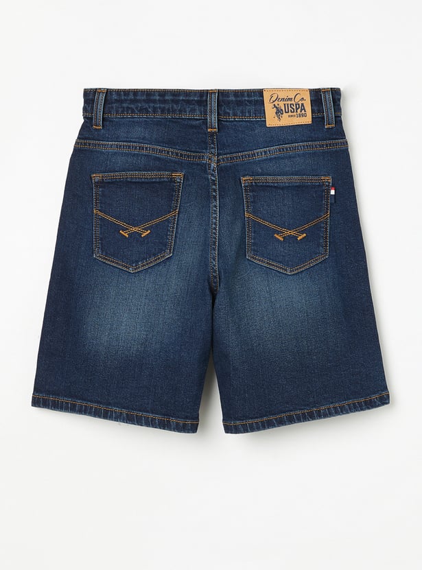 US POLO ASSN KIDS Boys Washed Denim Regular Shorts