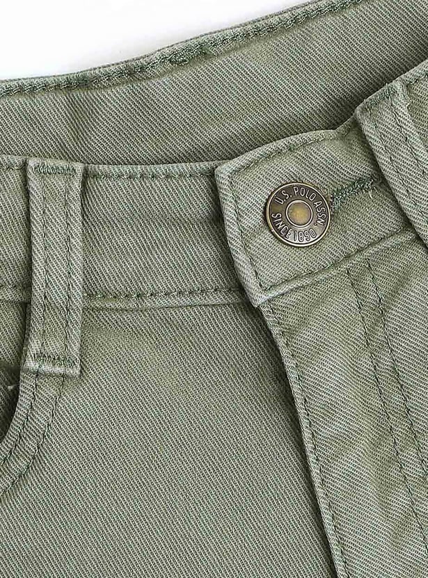 US POLO ASSN KIDS Boys Solid Denim Shorts