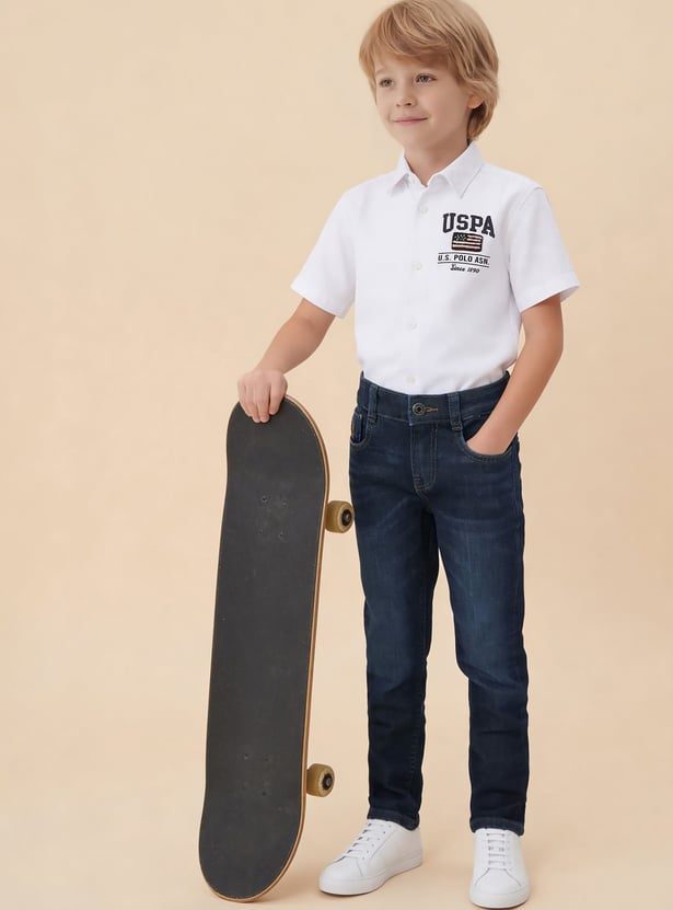 US POLO ASSN KIDS Boys Medium Wash Slim Fit Jeans
