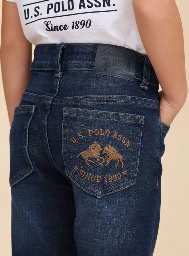 US POLO ASSN KIDS Boys Medium Wash Slim Fit Jeans