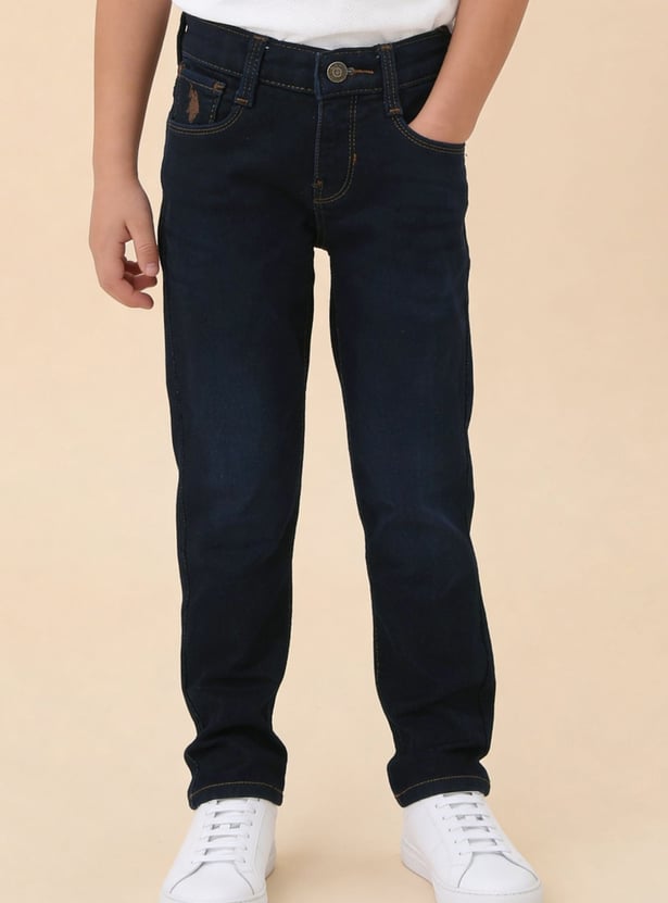 US POLO ASSN KIDS Boys Medium Wash Slim Fit Jeans