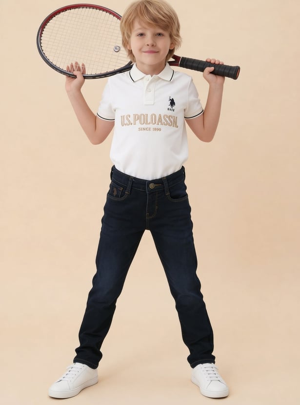 US POLO ASSN KIDS Boys Medium Wash Slim Fit Jeans