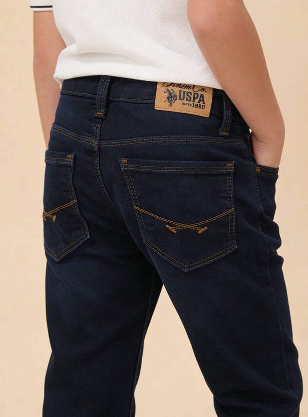 US POLO ASSN KIDS Boys Medium Wash Slim Fit Jeans