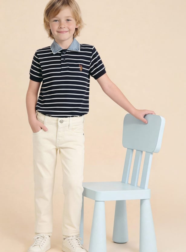 US POLO ASSN KIDS Boys Washed Slim Fit Jeans