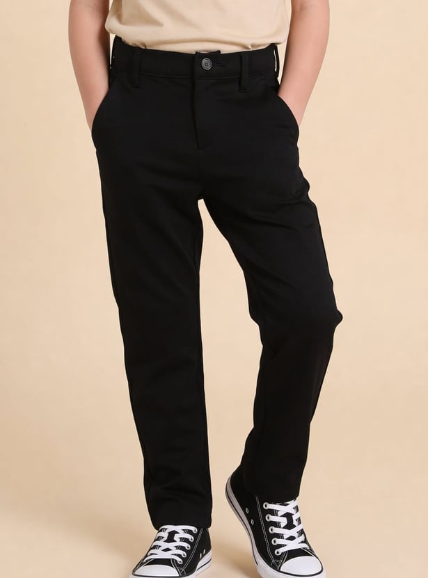 US POLO ASSN KIDS Boys Solid Regular Fit Trousers