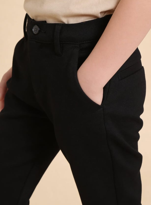 US POLO ASSN KIDS Boys Solid Regular Fit Trousers