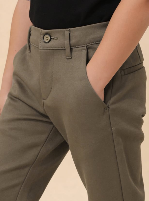 US POLO ASSN KIDS Boys Solid Regular Fit Trousers