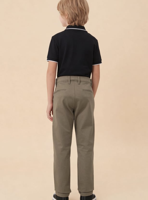 US POLO ASSN KIDS Boys Solid Regular Fit Trousers