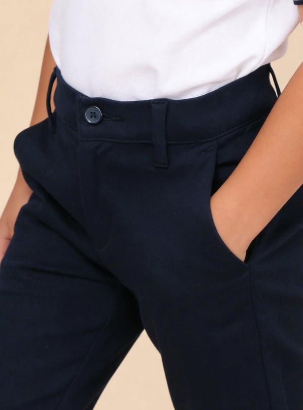 US POLO ASSN KIDS Boys Solid Slim Trousers