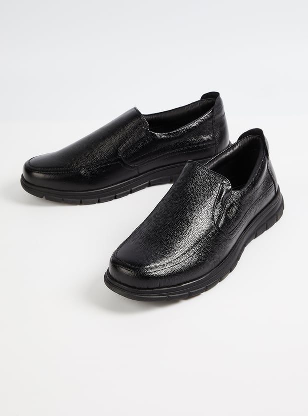 LEE COOPER Textured Leather Slip-On Shoes