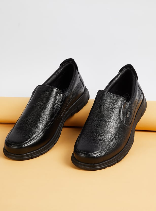 LEE COOPER Textured Leather Slip-On Shoes