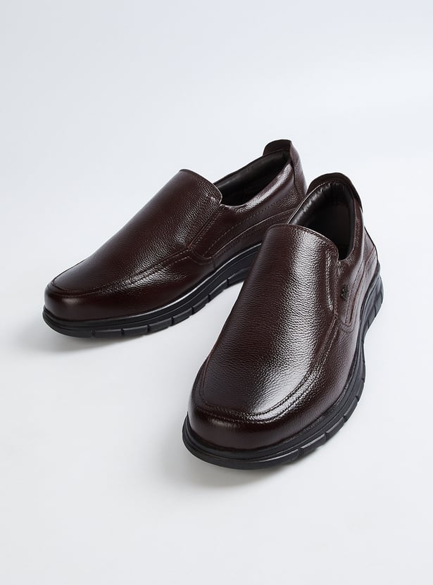 LEE COOPER Textured Leather Slip-On Shoes