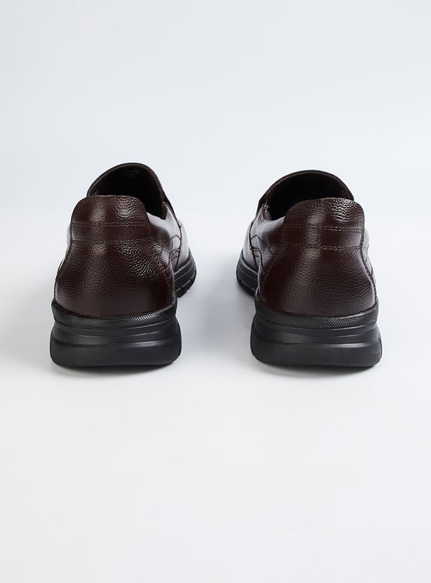 LEE COOPER Textured Leather Slip-On Shoes