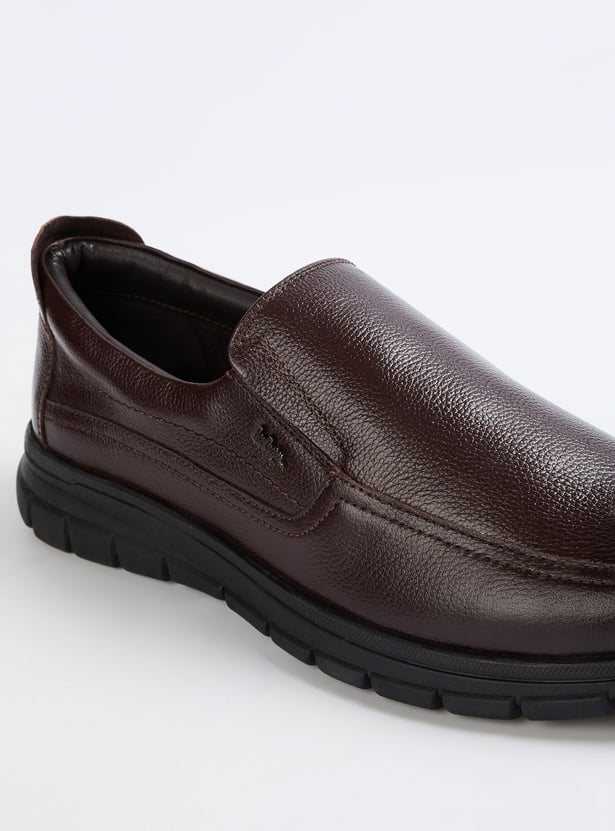 LEE COOPER Textured Leather Slip-On Shoes