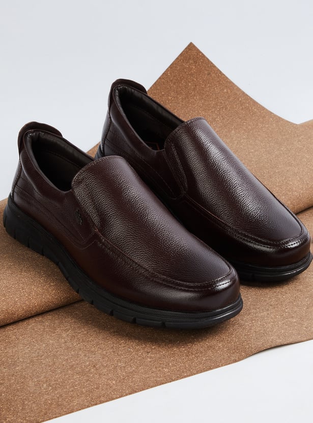 LEE COOPER Textured Leather Slip-On Shoes