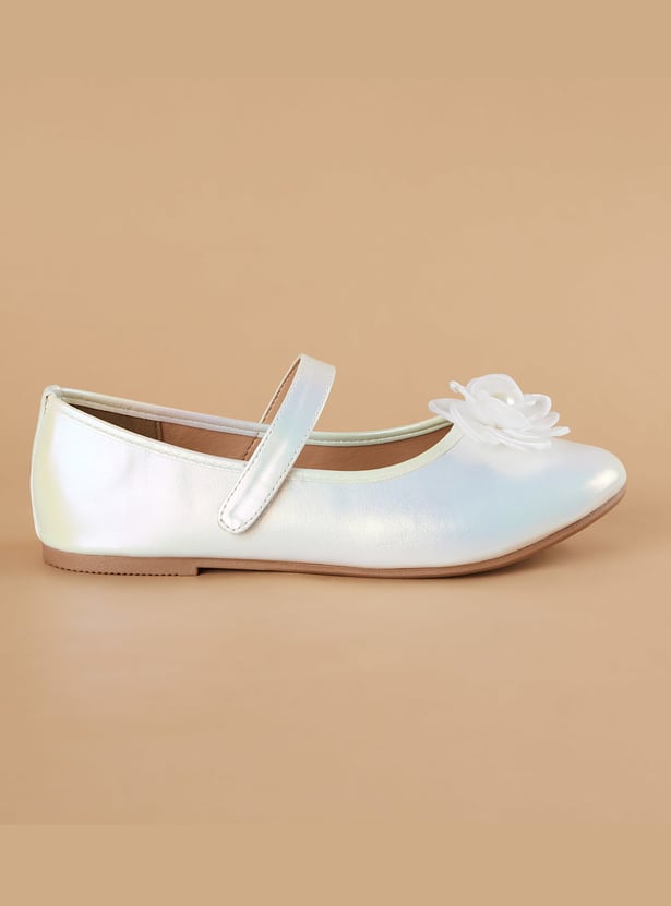 FAME FOREVER Girls Floral Embellished Mary Janes