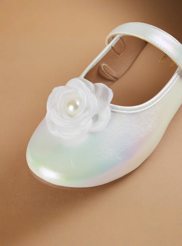 FAME FOREVER Girls Floral Embellished Mary Janes