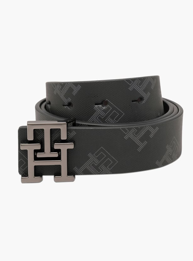 TOMMY HILFIGER Logo Print Leather Belt
