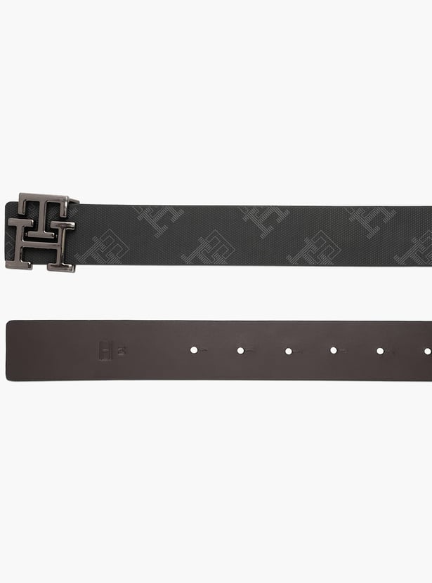 TOMMY HILFIGER Logo Print Leather Belt