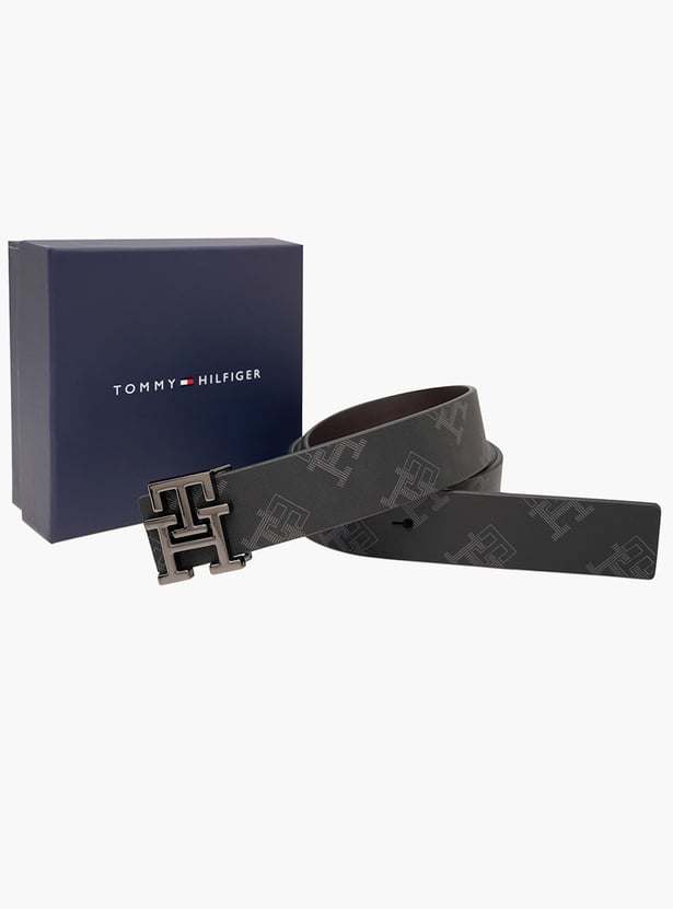 TOMMY HILFIGER Logo Print Leather Belt