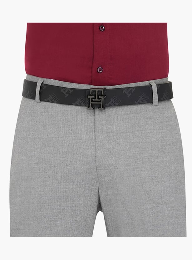 TOMMY HILFIGER Logo Print Leather Belt