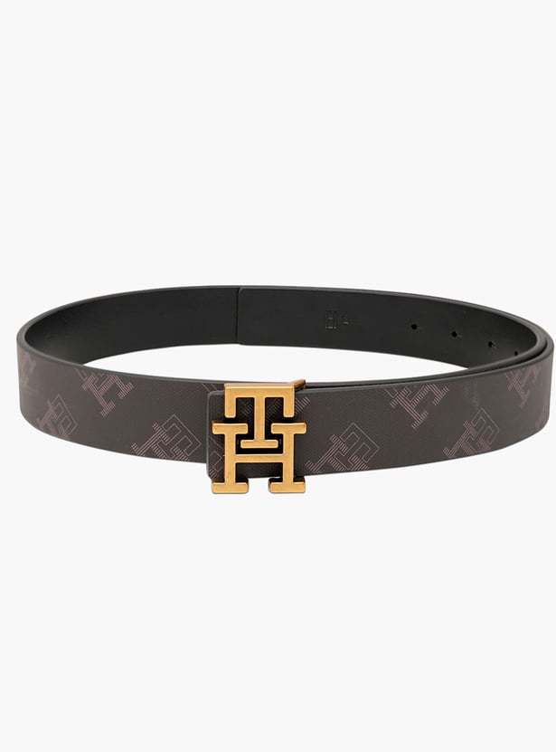 TOMMY HILFIGER Logo Print Leather Belt