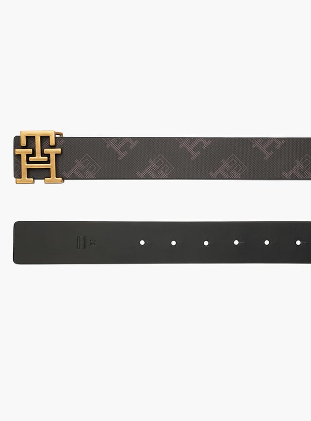TOMMY HILFIGER Logo Print Leather Belt