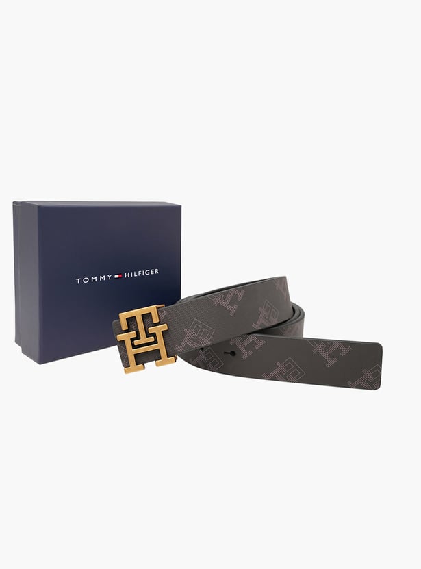 TOMMY HILFIGER Logo Print Leather Belt