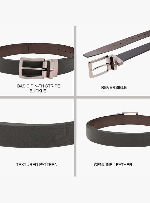 TOMMY HILFIGER Textured Reversible Leather Belt