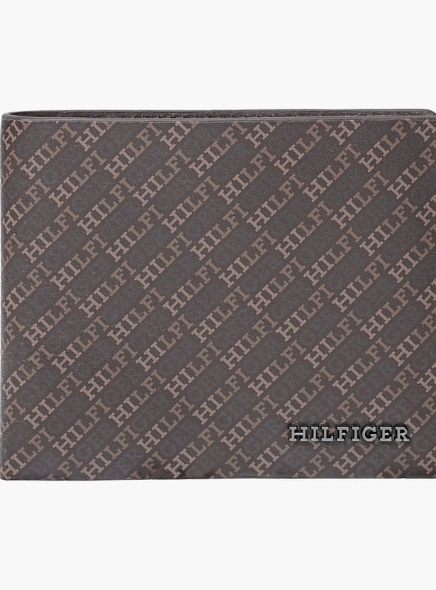 TOMMY HILFIGER Monogram Print Leather Bi-Fold Wallet