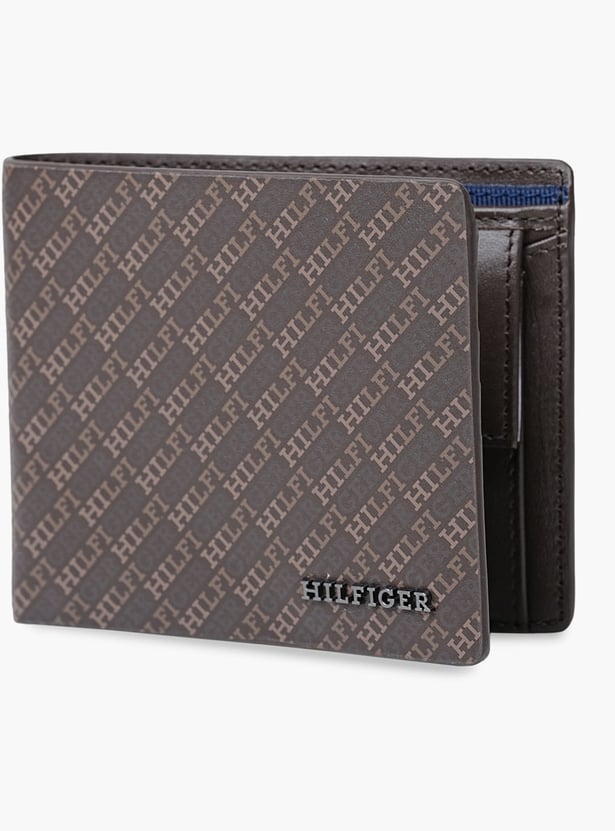 TOMMY HILFIGER Monogram Print Leather Bi-Fold Wallet