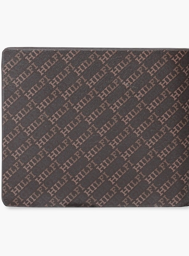 TOMMY HILFIGER Monogram Print Leather Bi-Fold Wallet