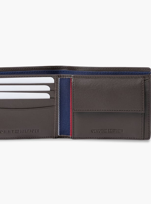 TOMMY HILFIGER Monogram Print Leather Bi-Fold Wallet