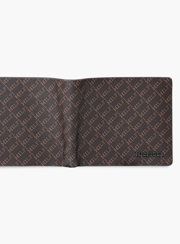 TOMMY HILFIGER Monogram Print Leather Bi-Fold Wallet