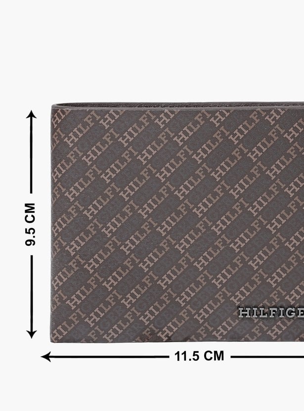 TOMMY HILFIGER Monogram Print Leather Bi-Fold Wallet