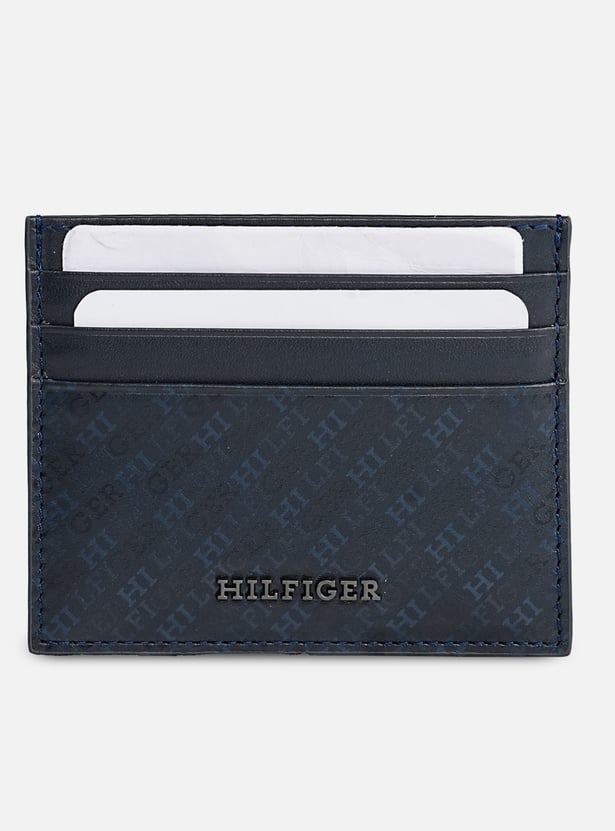 TOMMY HILFIGER Monogram Print Leather Card Holder