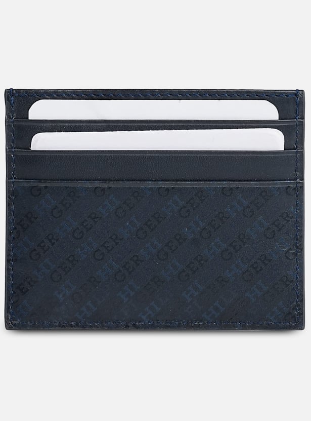 TOMMY HILFIGER Monogram Print Leather Card Holder