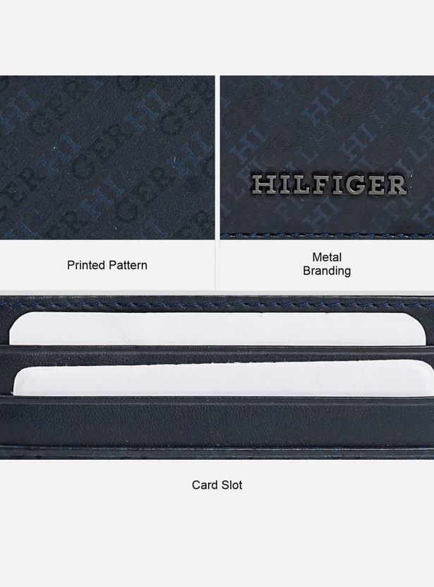 TOMMY HILFIGER Monogram Print Leather Card Holder