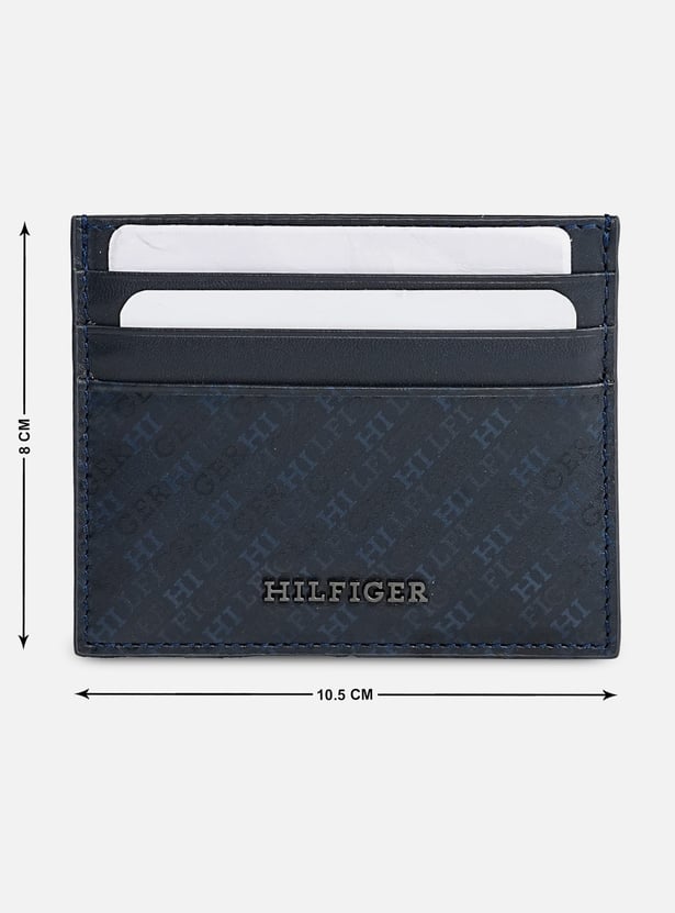 TOMMY HILFIGER Monogram Print Leather Card Holder