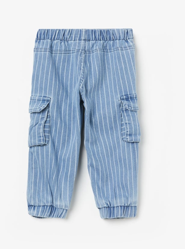 JUNIORS Boys Striped Drawstring Jeans