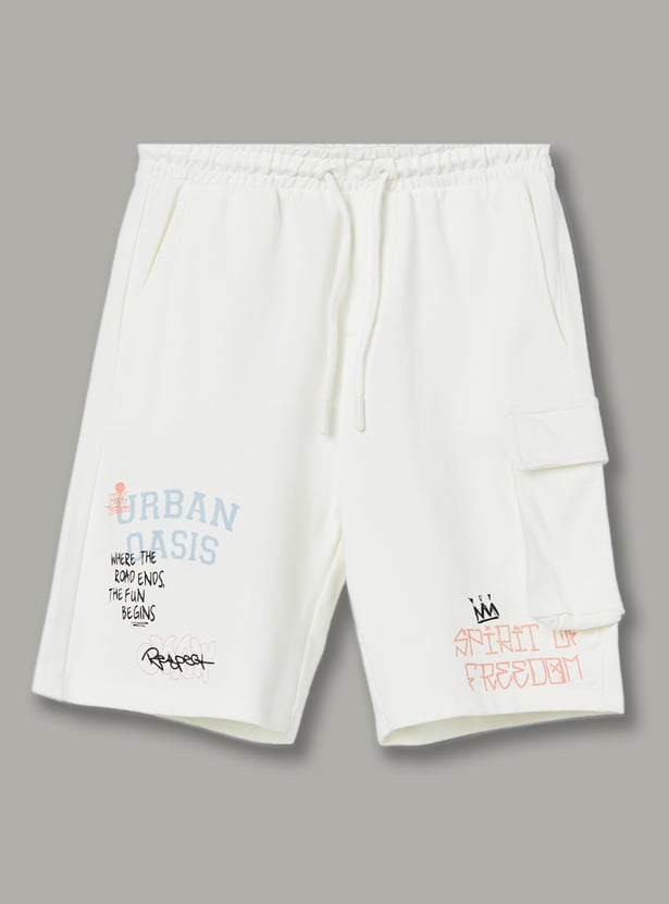 FAME FOREVER Boys Graphic Print Cargo Shorts